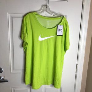 NWT Nike Women's Dri-Fit The Nike Tee Neon Green CJ2584-322